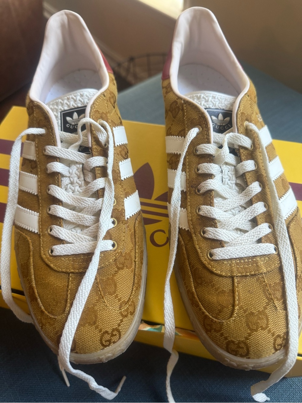 Adidas x Gucci Mustard Yellow Athletic Sneakers